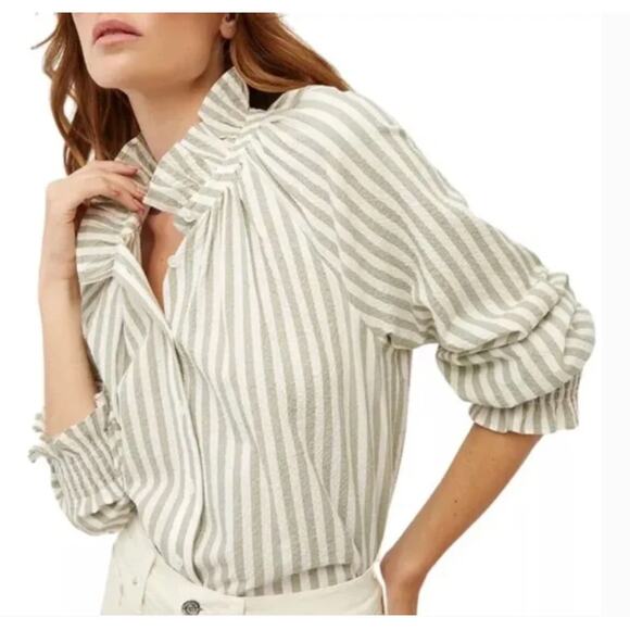 NWT Veronica Beard Green Callisto Shirt Sz 0 - Picture 1 of 5